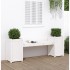Banco con jardineras madera maciza de pino blanco 180x36x63