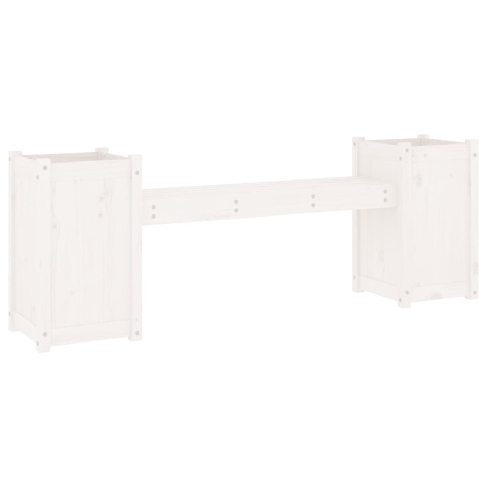 Banco con jardineras madera maciza de pino blanco 180x36x63