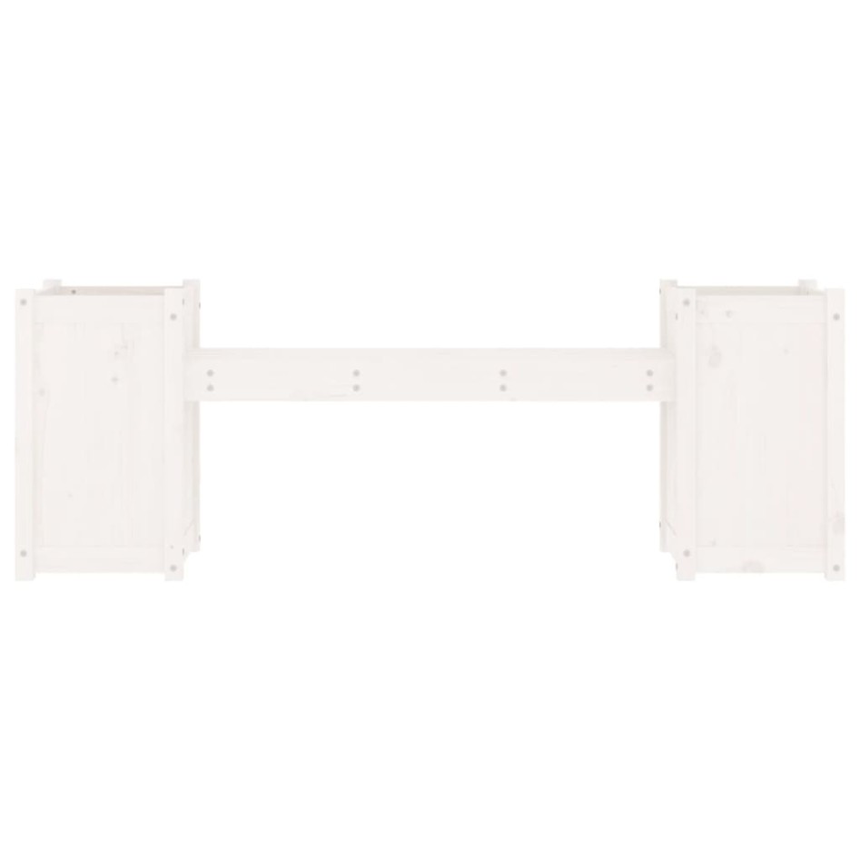 Banco con jardineras madera maciza de pino blanco 180x36x63