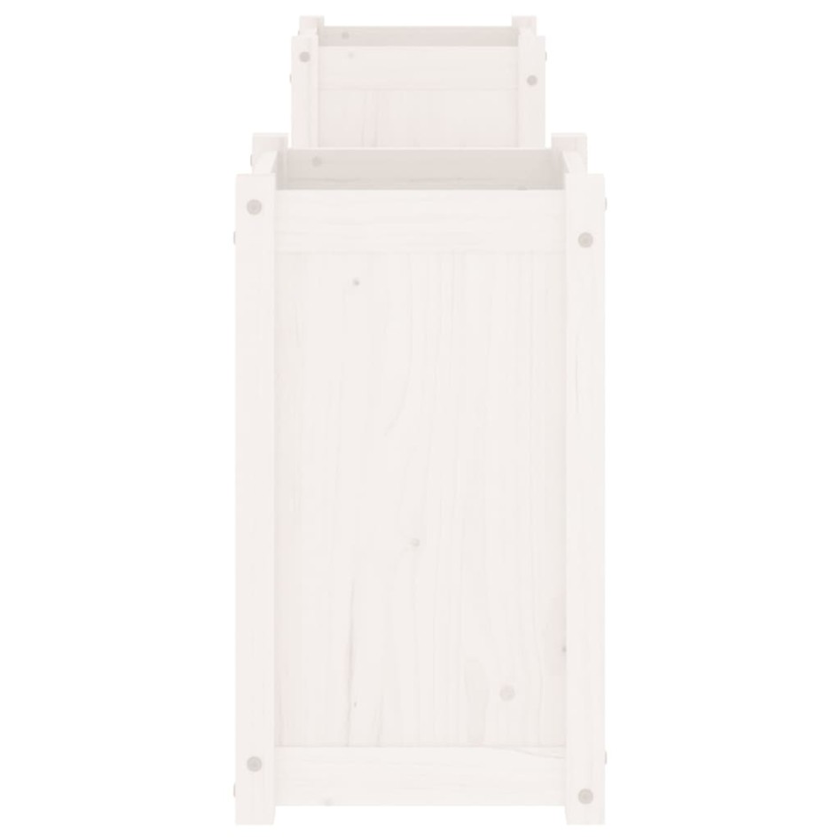 Banco con jardineras madera maciza de pino blanco 180x36x63