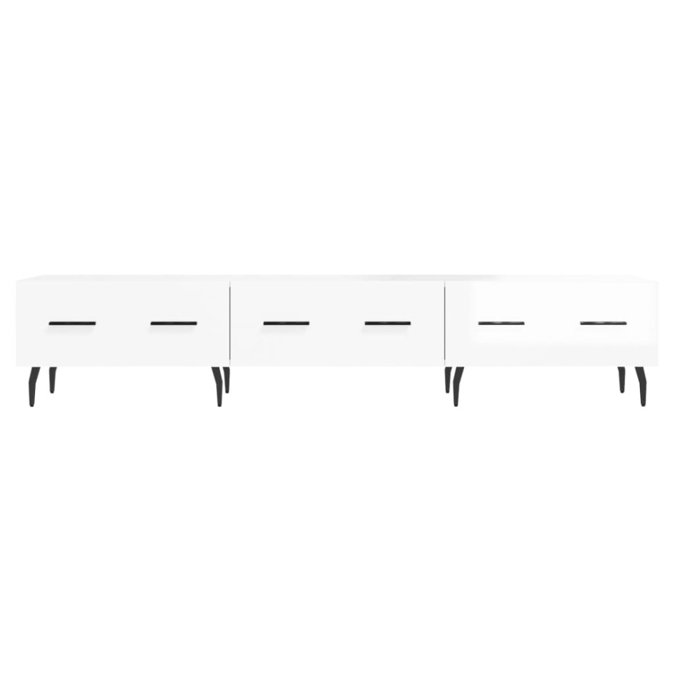 Mueble de TV madera de ingeniería blanco brillo 150x36x30