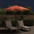 Sombrilla de jardín con luces LED palo acero terracota