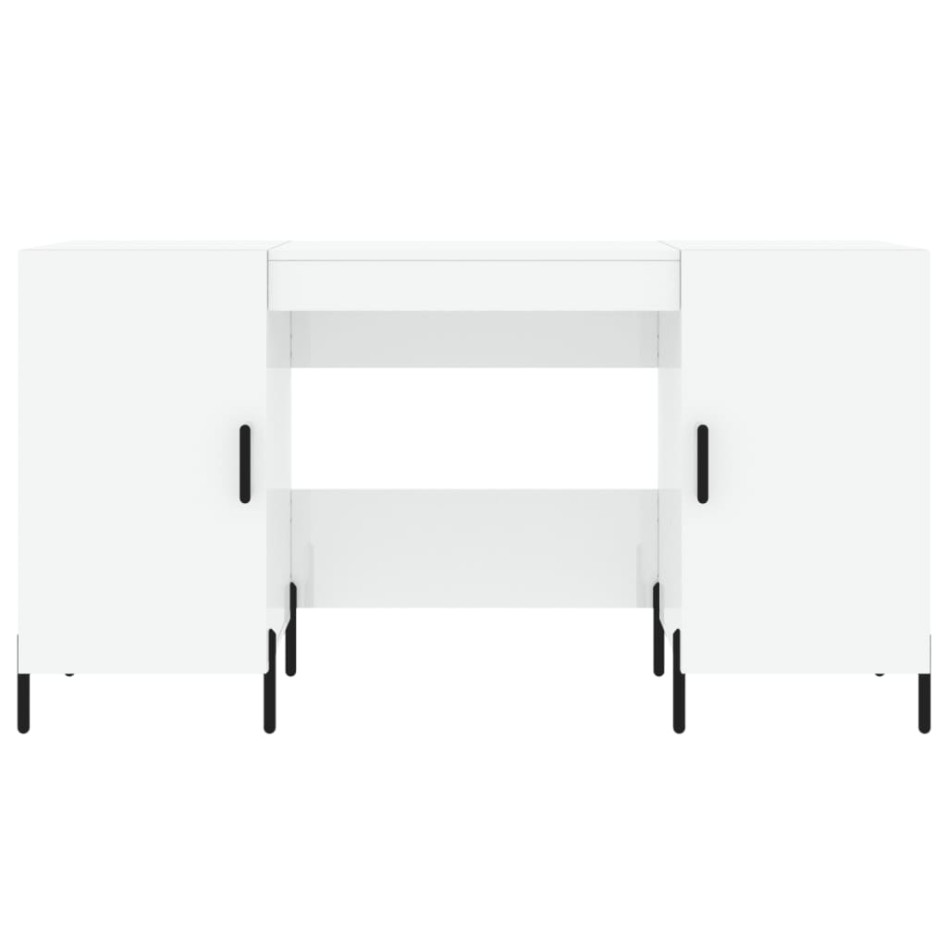 Escritorio madera contrachapada blanco brillante 140x50x75