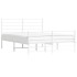 Estructura cama metal con cabecero y estribo blanco 135x190
