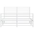Estructura cama metal con cabecero y estribo blanco 135x190