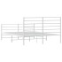 Estructura cama metal con cabecero y estribo blanco 135x190