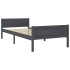 Estructura de cama de madera maciza de pino gris 100x200