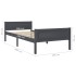 Estructura de cama de madera maciza de pino gris 100x200