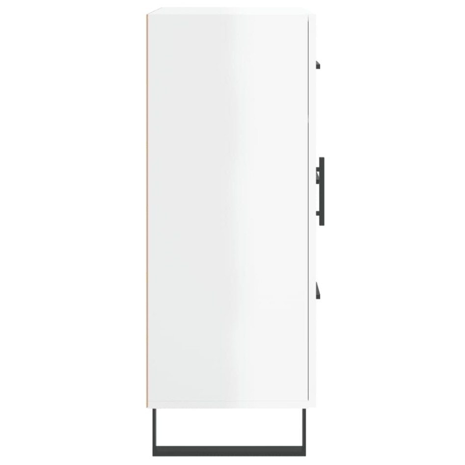 Aparador de madera contrachapada blanco brillante 69,5x34x90