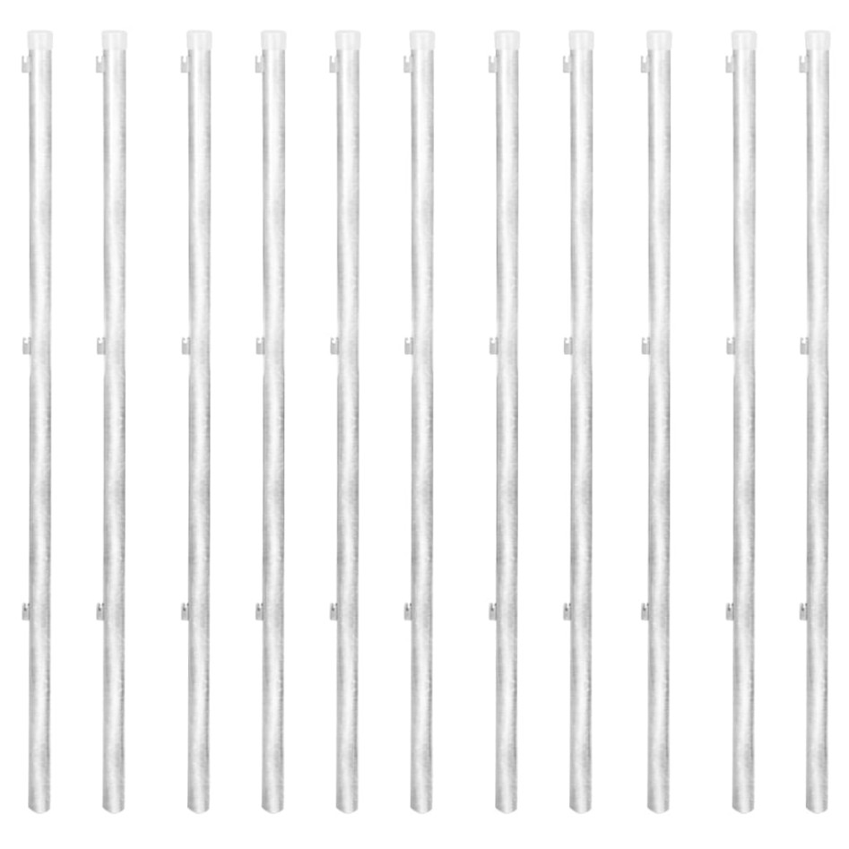 Valla metálica con estacas postes acero galvanizado 25x1,5