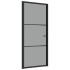 Puerta interior vidrio ESG y aluminio negro 93x201,5
