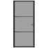 Puerta interior vidrio ESG y aluminio negro 93x201,5