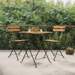 Muebles cafetería plegables 3 piezas madera maciza teca y acero