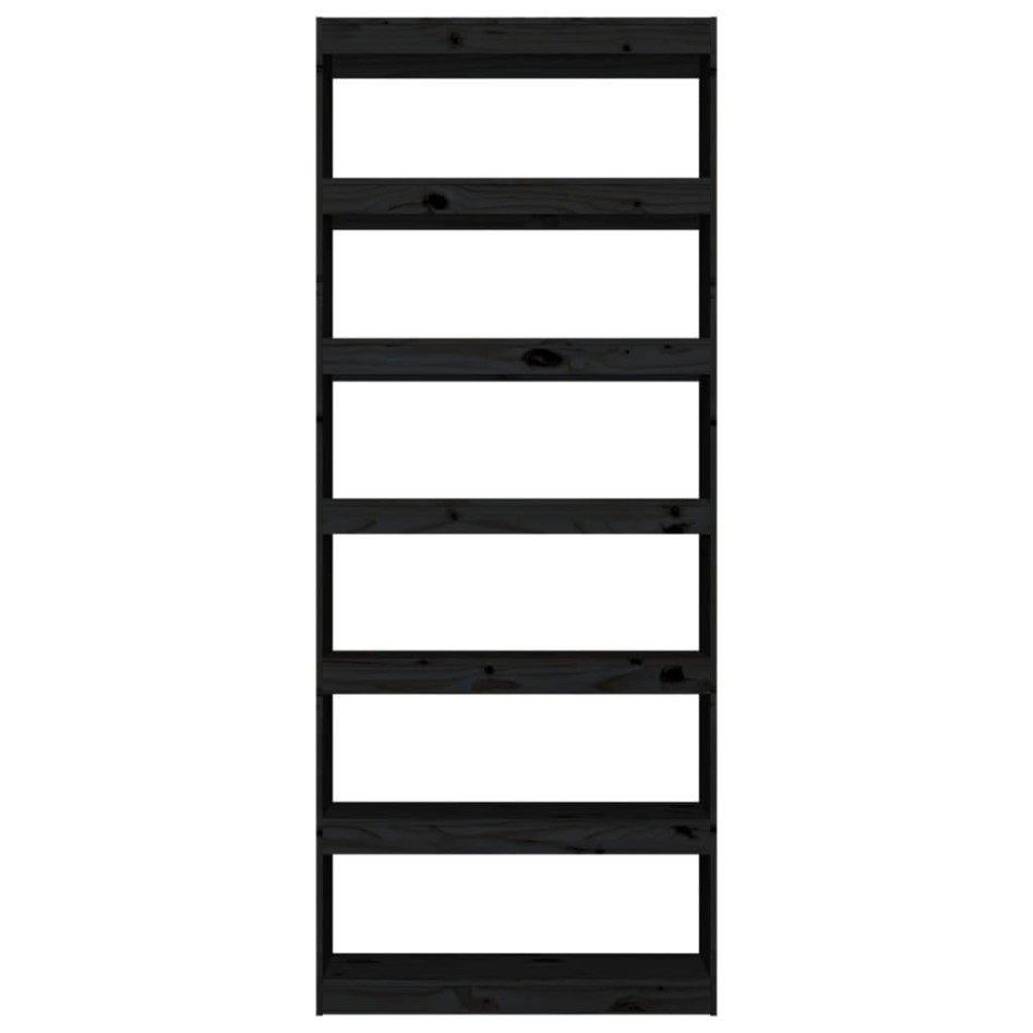 Estantería/divisor de espacios madera pino negro 80x30x199,5