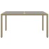 Mesa jardín vidrio templado ratán sintético beige 150x90x75