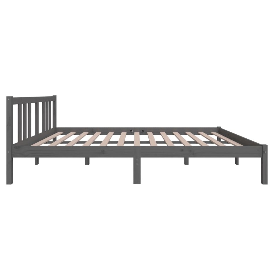 Estructura de cama madera maciza gris 140x200
