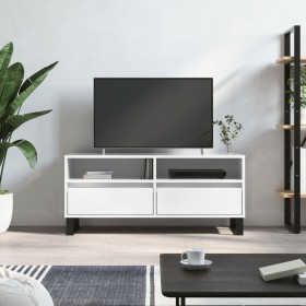 Mueble de TV madera contrachapada blanco brillo