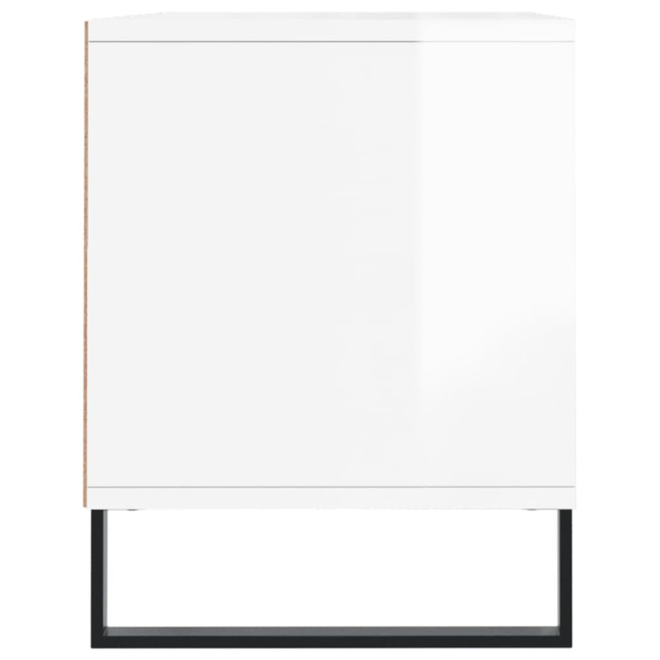 Mueble de TV madera contrachapada blanco brillo