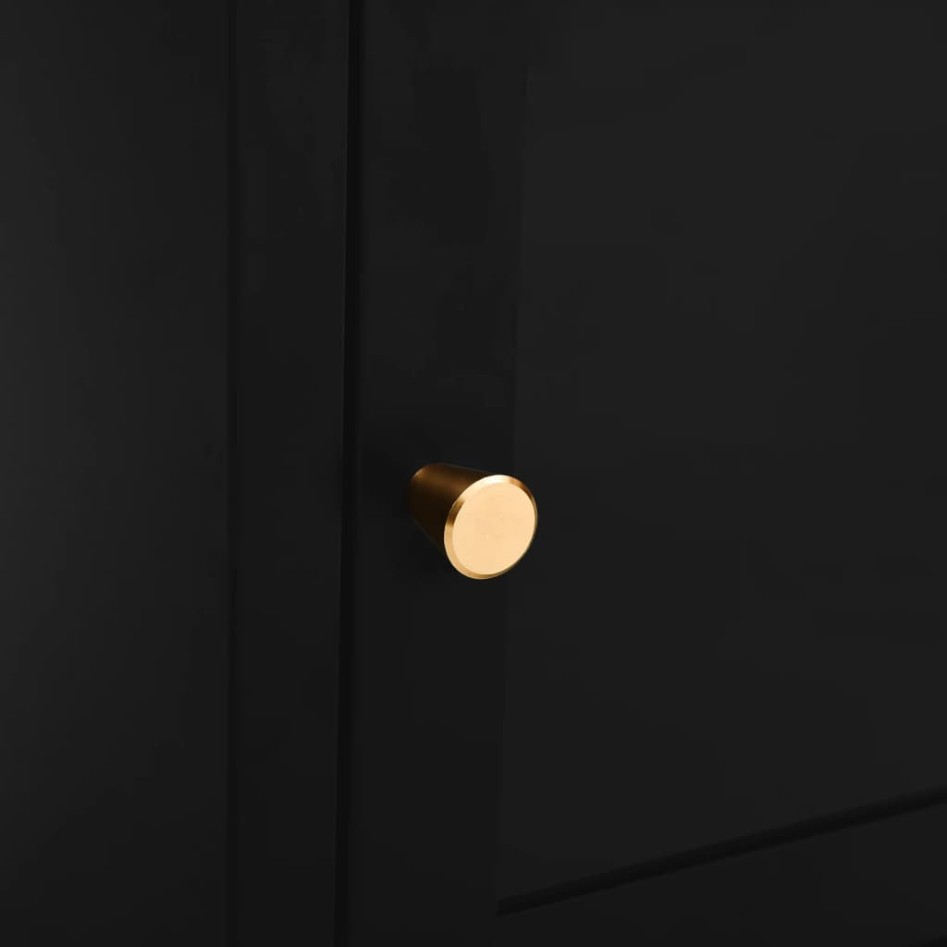 Mesita de noche negra acero y vidrio 40x30x54,5