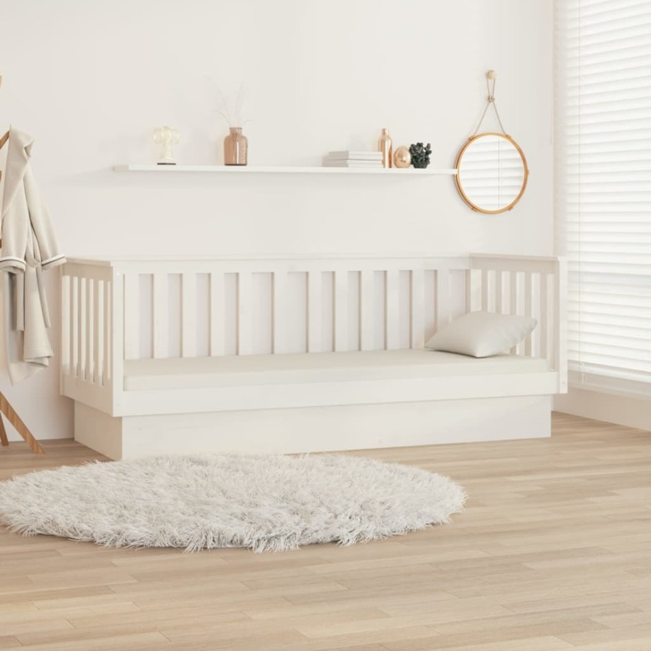 Sofá cama madera maciza de pino blanco 90x190