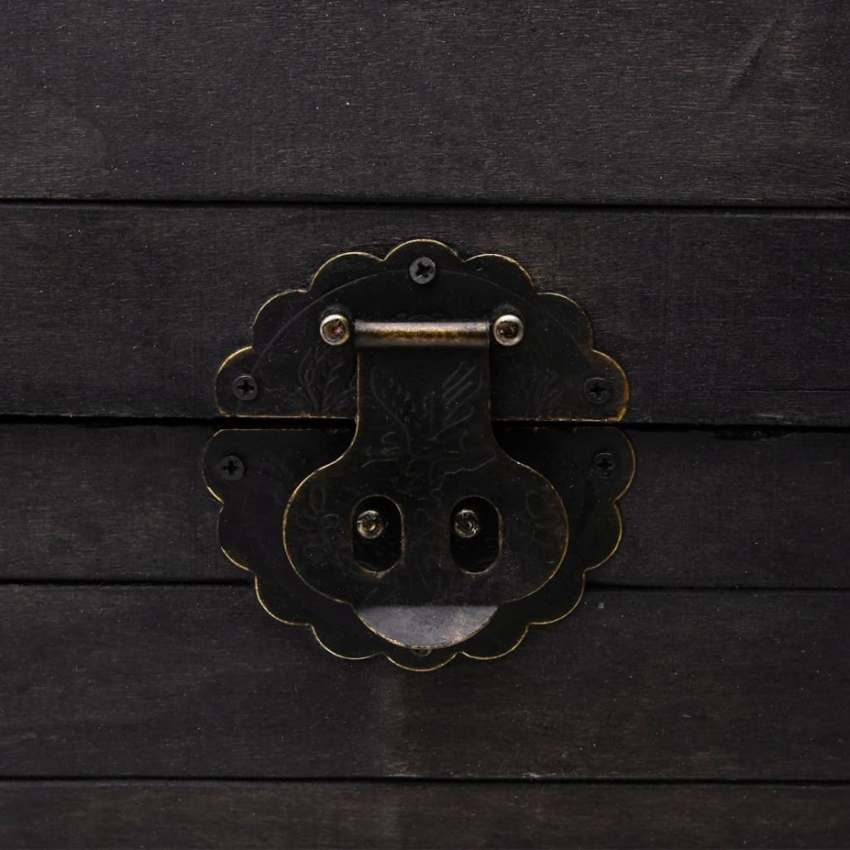 Baúl de almacenaje estilo vintage madera maciza 120x30x40