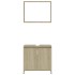 Juego de muebles de baño 4 pzas madera ingeniería roble