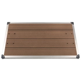 Plato de ducha de jardín WPC acero inoxidable marrón 110x62