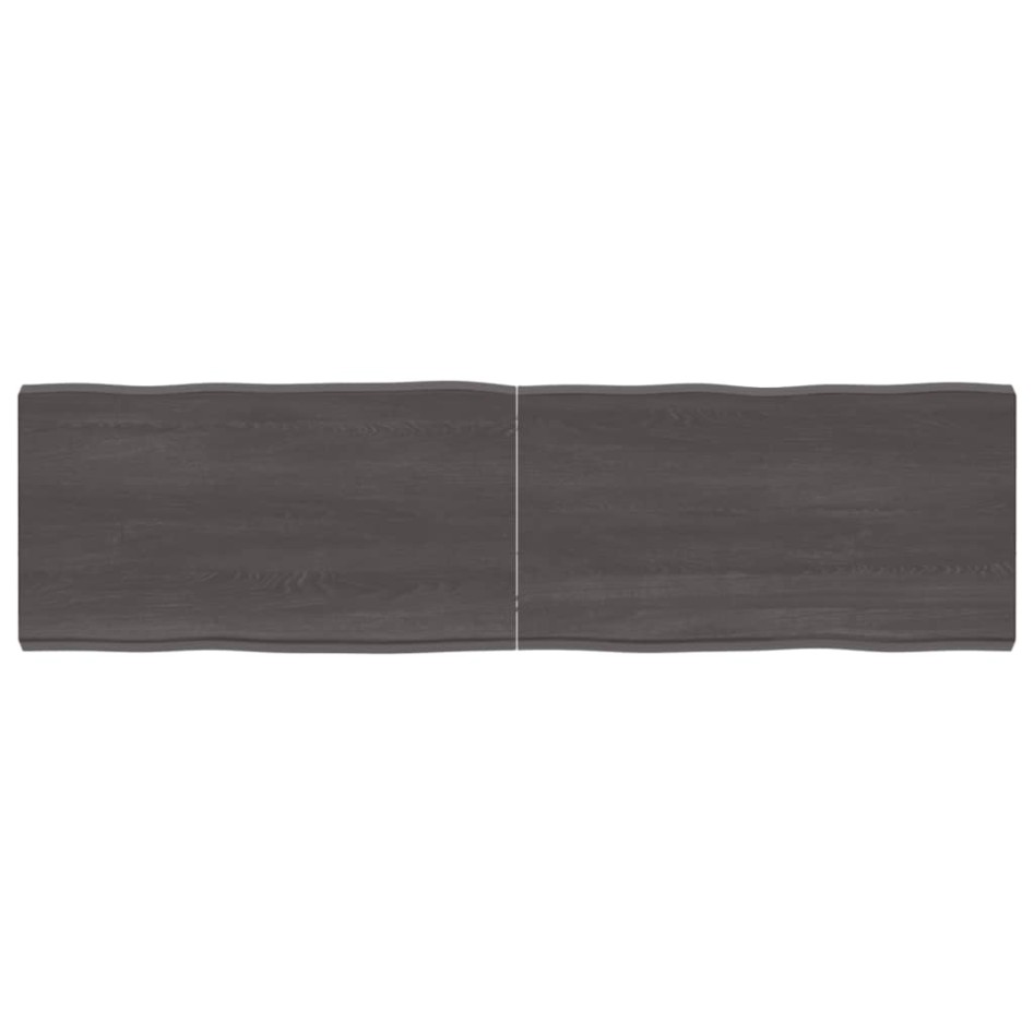 Tablero mesa madera tratada borde vivo marrón 180x50x(2-6)