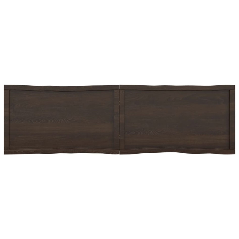 Tablero mesa madera tratada borde vivo marrón 180x50x(2-6)