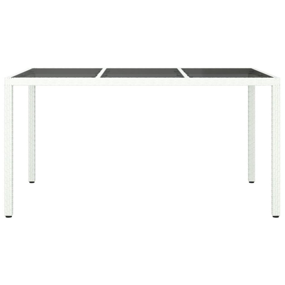 Mesa jardín vidrio templado ratán sintético 150x90x75 cm