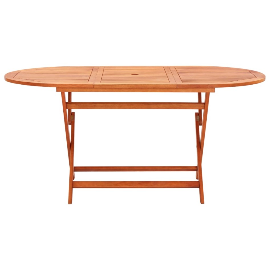 Mesa de jardín plegable madera maciza de eucalipto 160x85x74