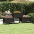 Jardinera de madera de pino maciza negra 178,5x44x75