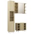Juego muebles de baño 3 pzas madera de ingeniería roble