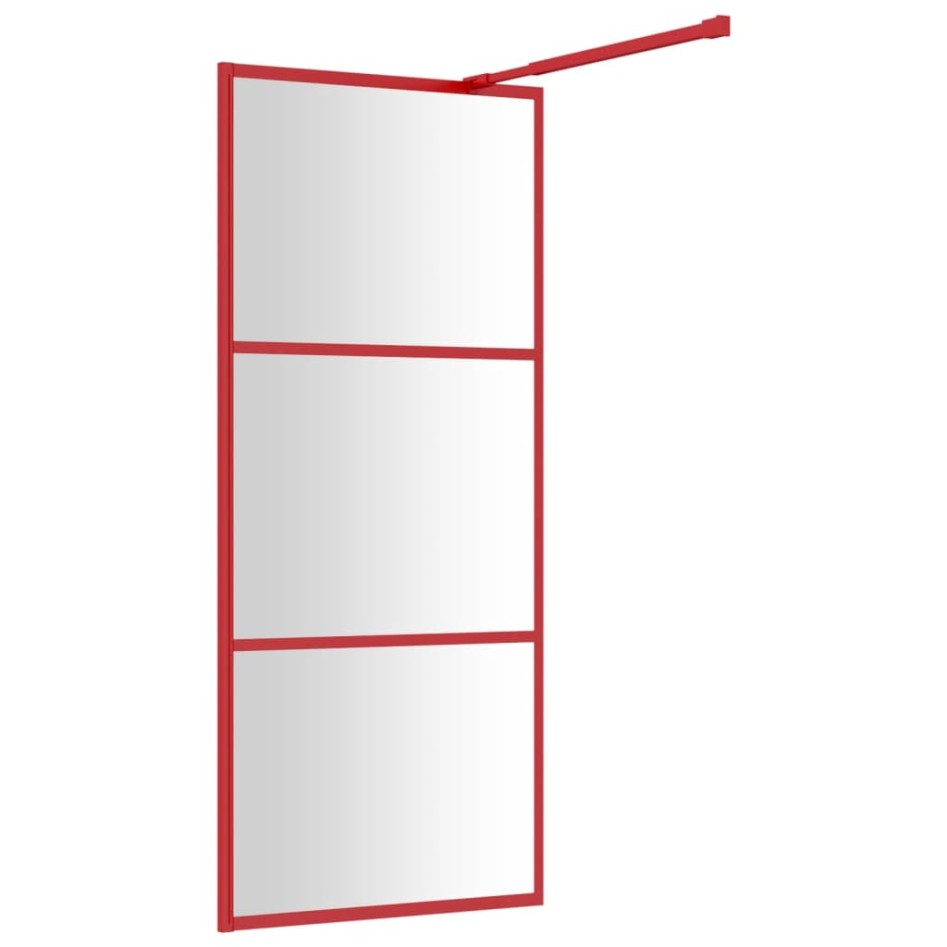 Mampara puerta de ducha vidrio transparente ESG rojo 80x195