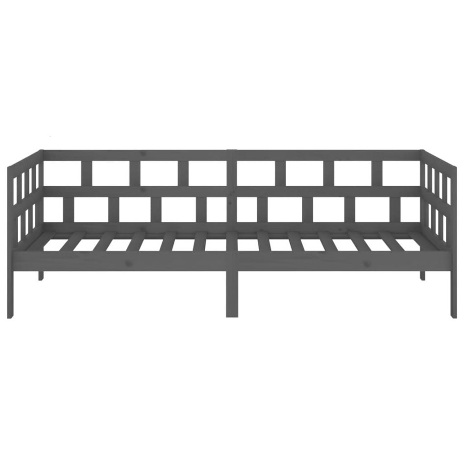 Sofá cama madera maciza de pino gris 80x200