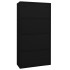 Armario oficina de acero y vidrio templado negro 90x40x180