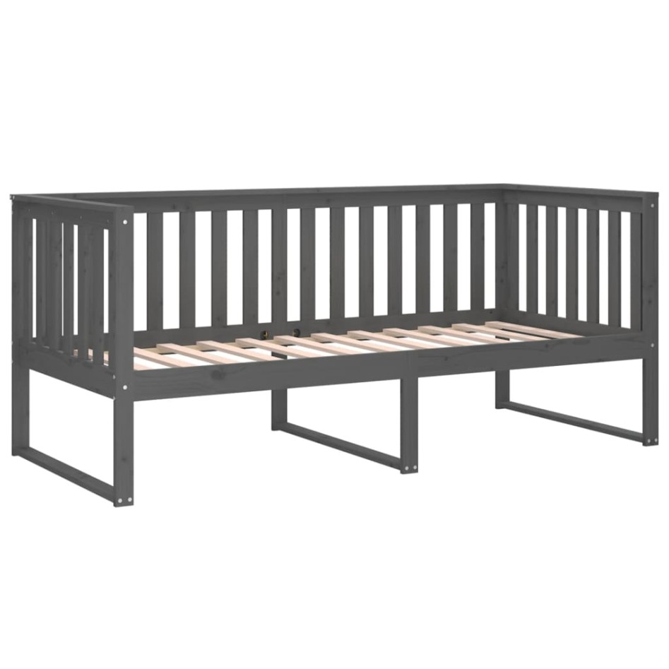 Sofá cama madera maciza de pino gris 90x190