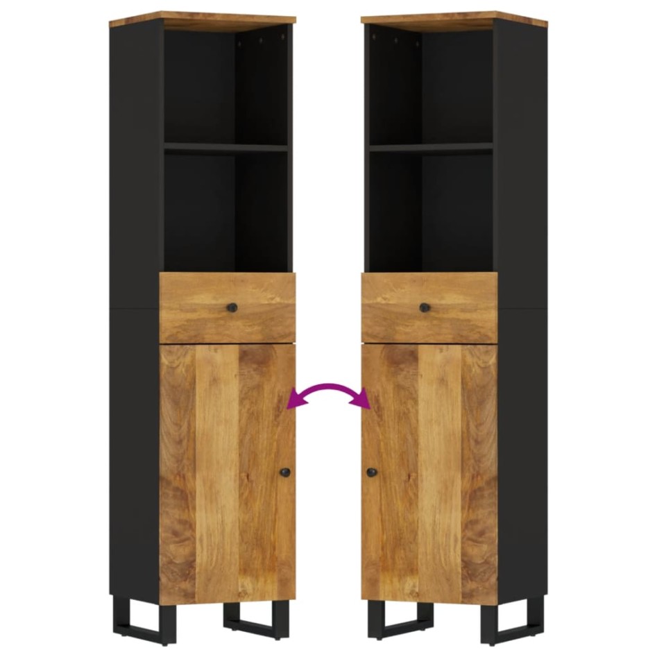 Mueble de baño madera maciza de mango 38x33x160