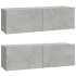 Mueble TV de pared 2 uds madera contrachapada gris