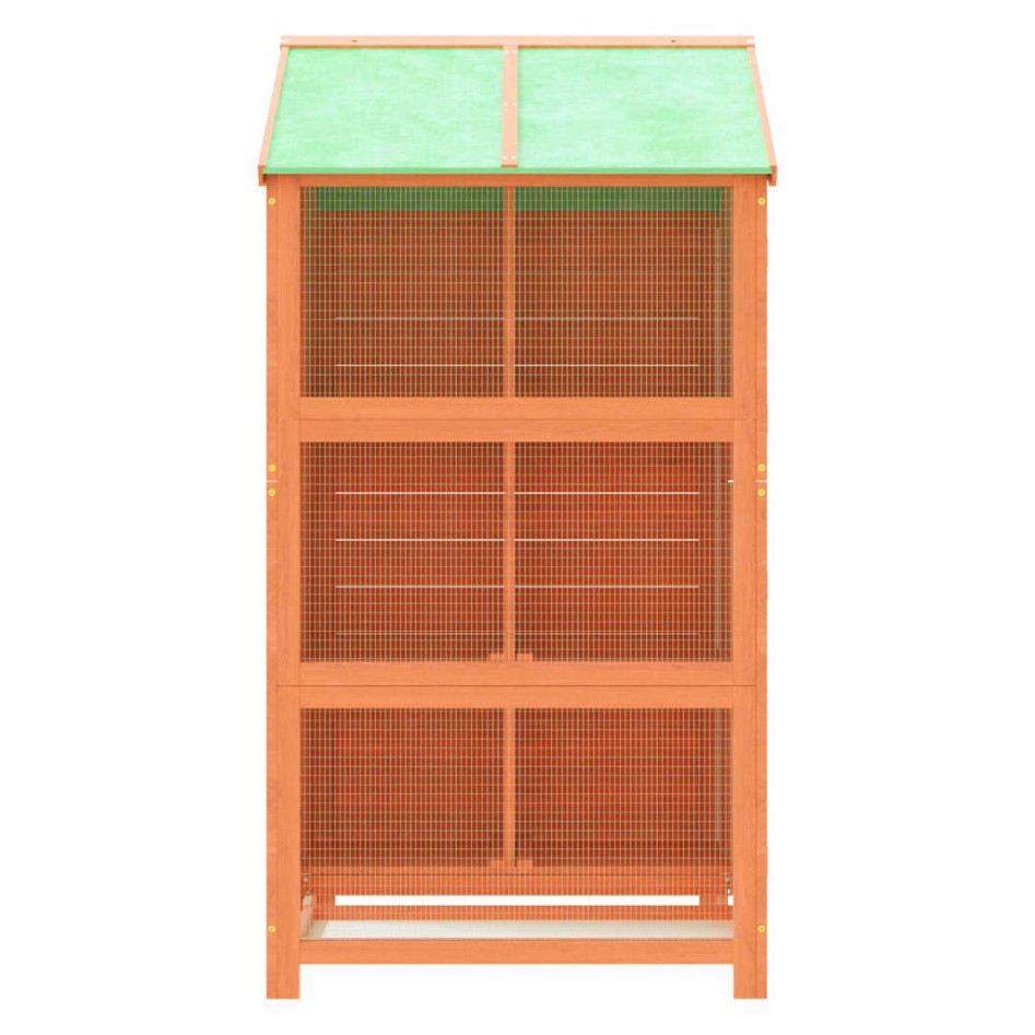 Casita para pájaros madera maciza pino marrón 97x81x152