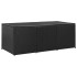 Caja de almacenaje de jardín ratán sintético negro 180x90x70