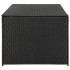 Caja de almacenaje de jardín ratán sintético negro 180x90x70