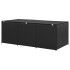 Caja de almacenaje de jardín ratán sintético negro 180x90x70