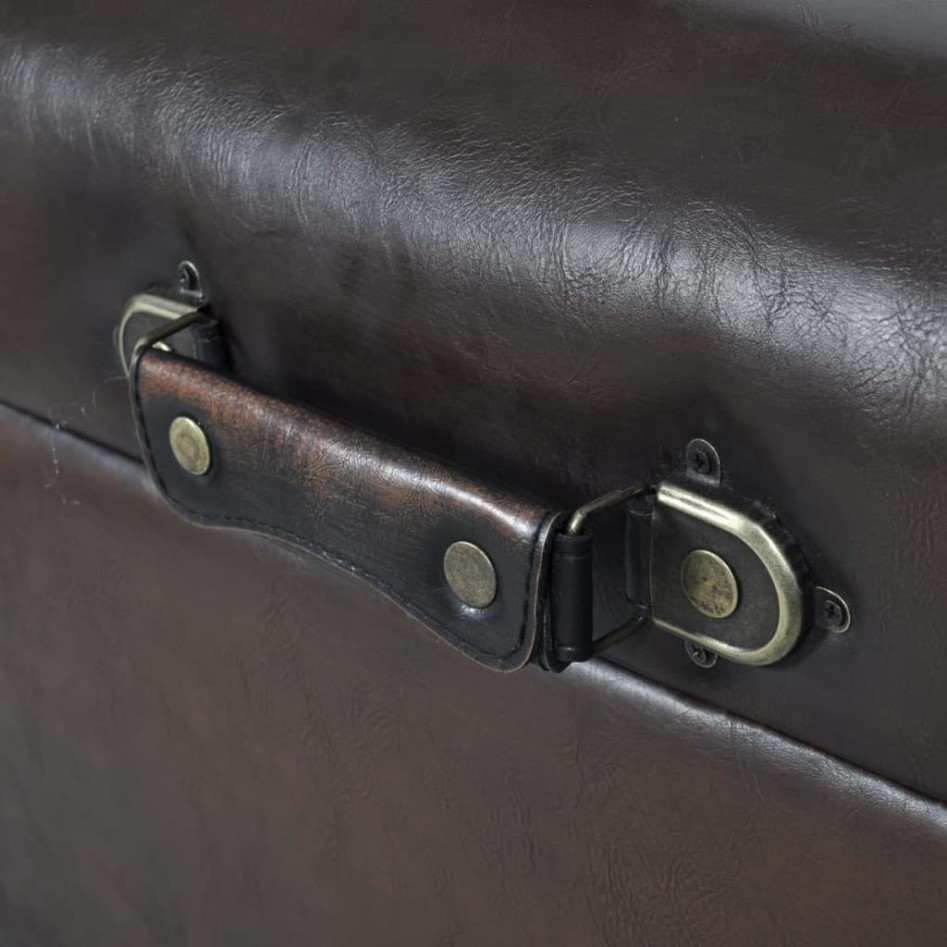 Juego de bancos de almacenamiento marrón 3