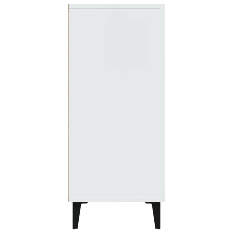 Aparador de madera de ingeniería blanco 90x34x80