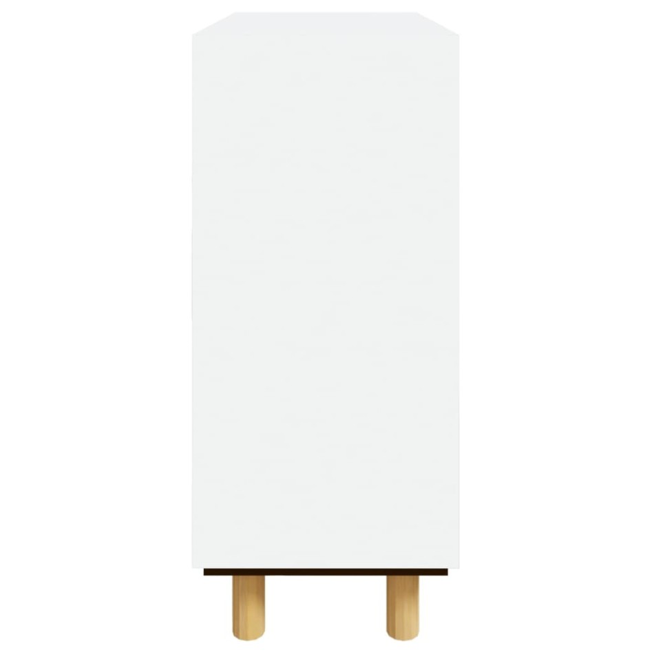 Aparador blanco madera pino maciza y ratán natural 60x30x70