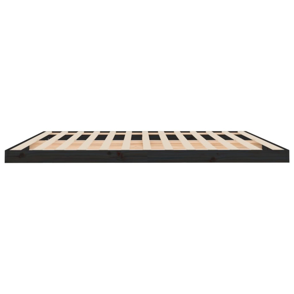 Estructura de cama de madera maciza de pino negro 200x200
