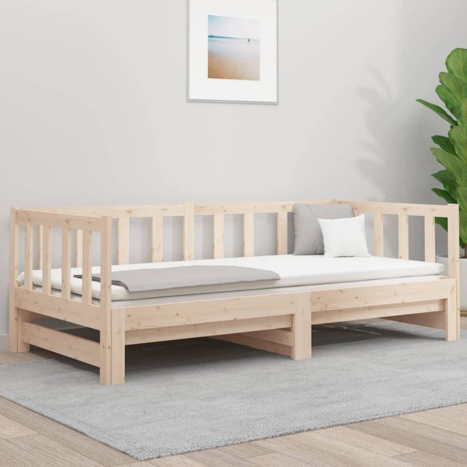 Sofá cama extraíble madera maciza de pino 2x(90x190)