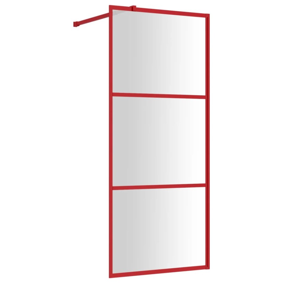 Mampara puerta de ducha vidrio transparente ESG rojo 90x195