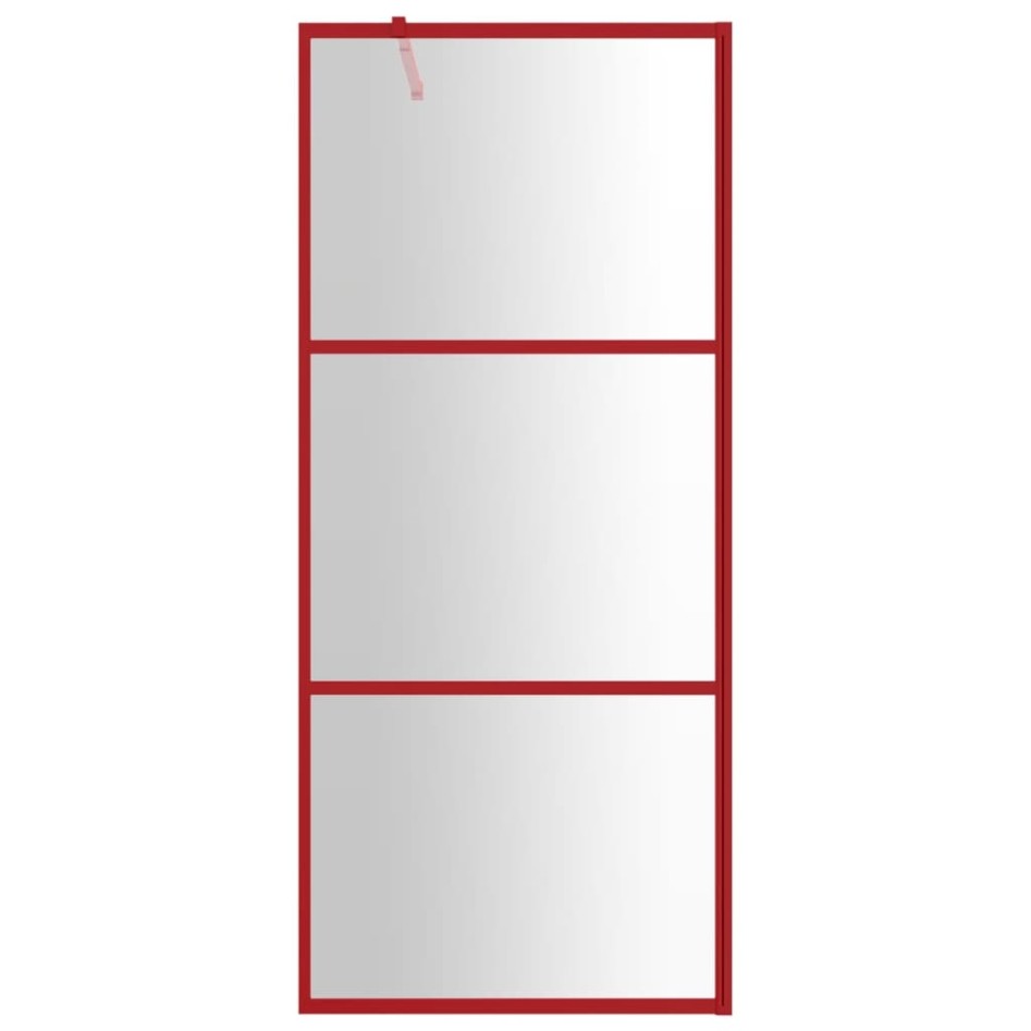Mampara puerta de ducha vidrio transparente ESG rojo 90x195